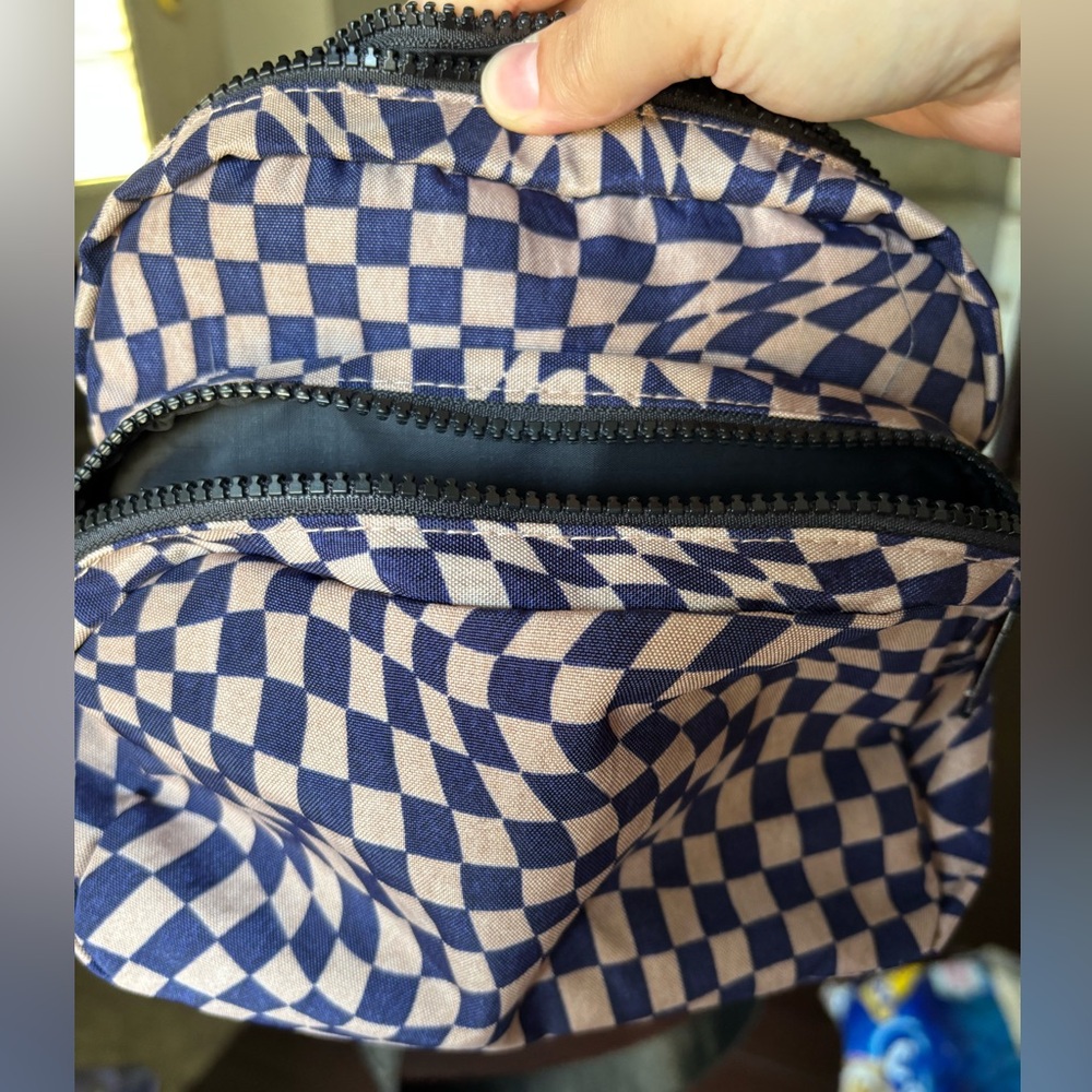 BAGGU Indigo Trippy Checkered Fanny